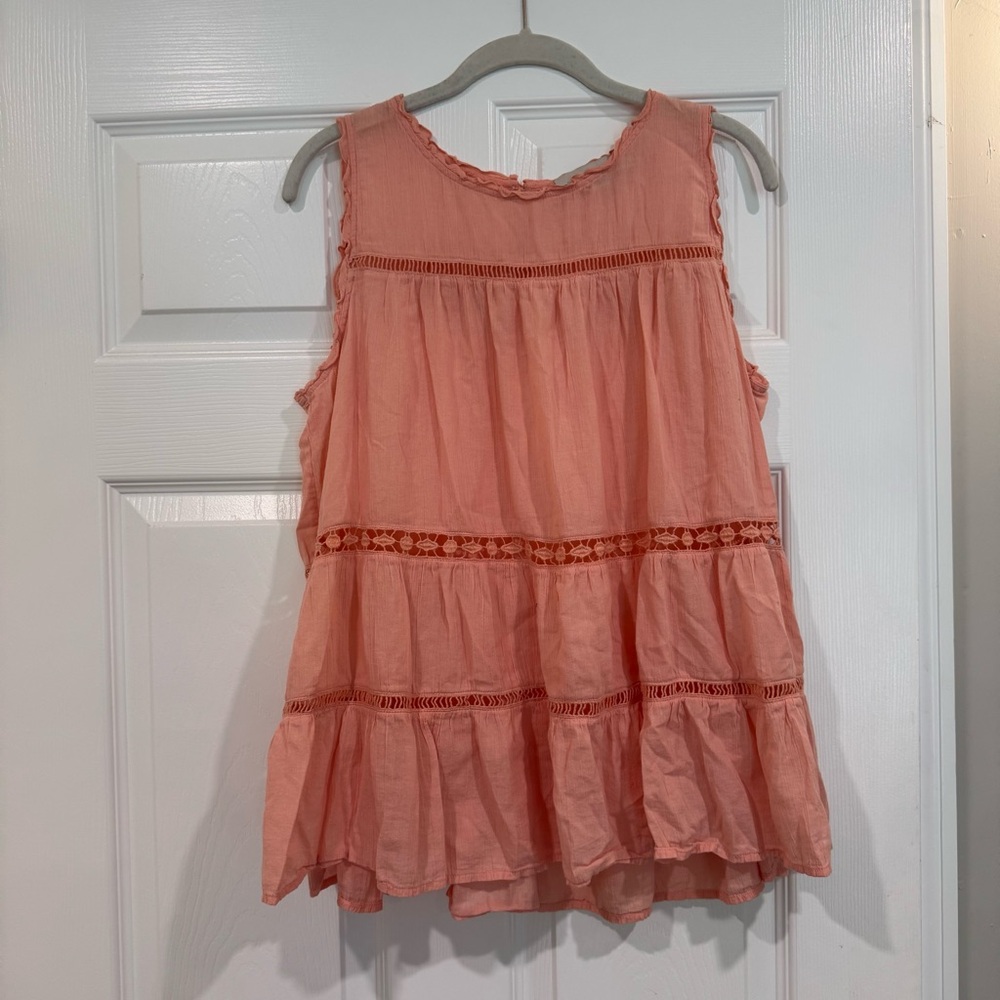 Loft Peach Tiered Tank Top